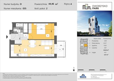 rzut mieszkanie na sprzedaż 44m2 mieszkanie Rzeszów, Przybyszówka, Dworzysko