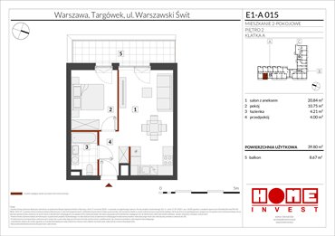rzut mieszkanie na sprzedaż 40m2 mieszkanie Warszawa, Targówek, ul. Warszawski Świt