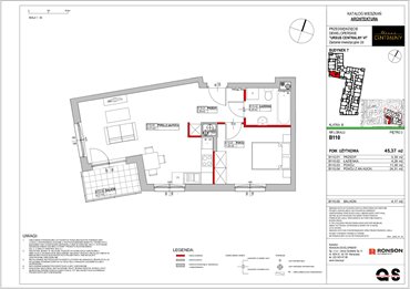 rzut mieszkanie na sprzedaż 45m2 mieszkanie Warszawa, Ursus, ul. Gierdziejewskiego 23