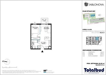 rzut mieszkanie na sprzedaż 35m2 mieszkanie Piaseczno, Jabłoniowa