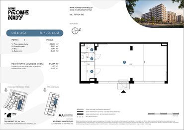 rzut lokal użytkowy na sprzedaż 82m2 lokal użytkowy Wrocław, Kleczków, ul. Czochralskiego/ Miłosza
