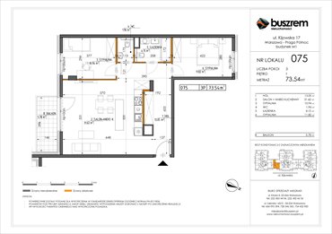 rzut mieszkanie na sprzedaż 74m2 mieszkanie Warszawa, Praga Północ, Kijowska 17