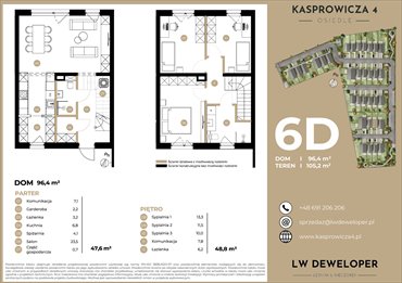 rzut dom na sprzedaż 96m2 dom Łódź, Jana Kasprowicza 4