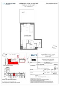 rzut mieszkanie na sprzedaż 32m2 mieszkanie Wrocław, Stare Miasto, Trzemeska