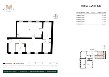 rzut mieszkanie na sprzedaż 86m2 mieszkanie Koło, Stary Rynek 26
