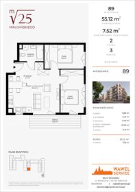 rzut mieszkanie na sprzedaż 55m2 mieszkanie Katowice, Mikusińskiego 25