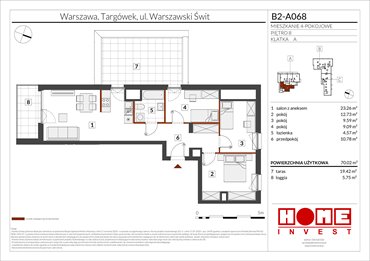 rzut mieszkanie na sprzedaż 70m2 mieszkanie Warszawa, Targówek, ul. Warszawski Świt 12