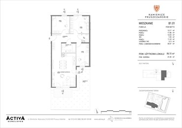 rzut mieszkanie na sprzedaż 86m2 mieszkanie Pruszcz Gdański, ul. Grunwaldzka 71B, 71C
