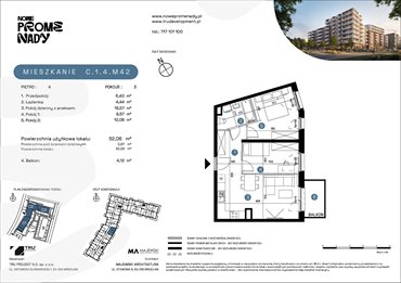 rzut mieszkanie na sprzedaż 52m2 mieszkanie Wrocław, Kleczków, ul. Czochralskiego/ Miłosza