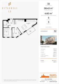 rzut mieszkanie na sprzedaż 58m2 mieszkanie Katowice, Bytkowska