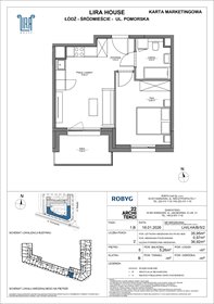 rzut mieszkanie na sprzedaż 36m2 mieszkanie Łódź, Pomorska 108