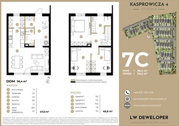 rzut dom na sprzedaż 96m2 dom Łódź, Jana Kasprowicza 4