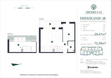 rzut mieszkanie na sprzedaż 59m2 mieszkanie Marcinkowo, Marcinkowo 156
