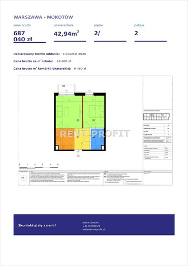 mieszkanie na sprzedaż 42m2 mieszkanie Warszawa, Mokotów, Mokotów