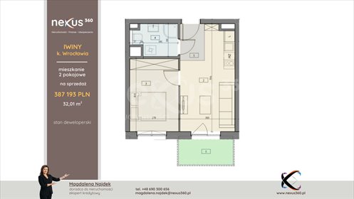 mieszkanie na sprzedaż 32m2 mieszkanie Iwiny, Brochowska