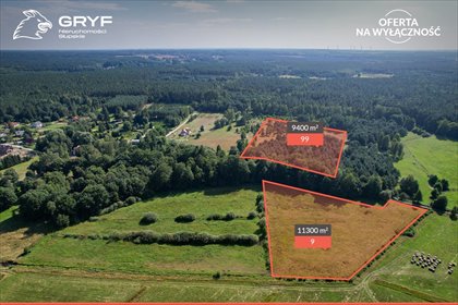 Przestronna działka 9400 m² w otoczeniu lasu. działka Lękwica