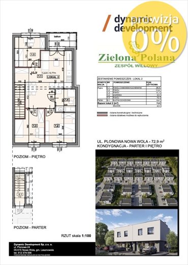 Nowoczesny 72,9 m2 apartament z balkonem i miejscami postojowymi dom Nowa Wola