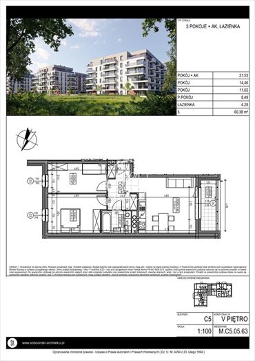 mieszkanie na sprzedaż 60m2 mieszkanie Bydgoszcz, Fordon, Fordońska