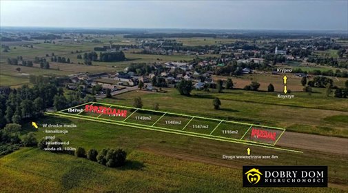 Działka 1148 m² z mediami (woda, prąd, światłowód) w Krypno Kościelne działka Krypno Kościelne