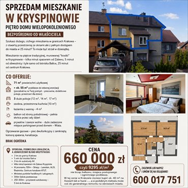 mieszkanie na sprzedaż 71m2 mieszkanie Kryspinów, Pod Skałą