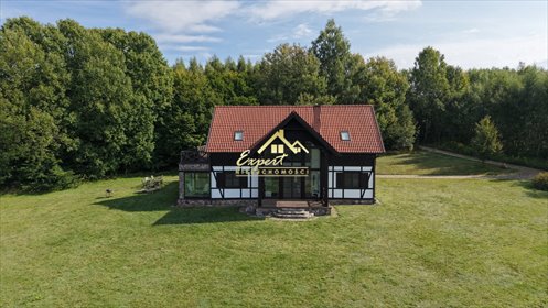 Urokliwy dom mazurski z panoramicznymi oknami i tarasem dom Glaznoty