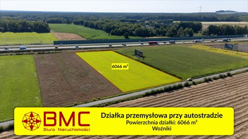 Działka przemysłowa 6066 m² przy A1 w Woźnikach - polecam działka Woźniki, Cegielniana