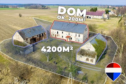 Dom z potencjałem inwestycyjnym, 8 pokoi, strych, działki dom Stary Łom