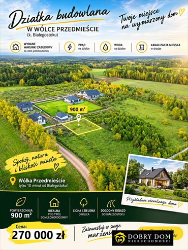 Działka 900 m² w Wólce Przedmieście - zapraszam działka Wólka-Przedmieście