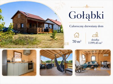 Zapraszam do domu 74 m² w Gołąbkach - nowoczesny, drewniany, z tarasem dom Gołąbki