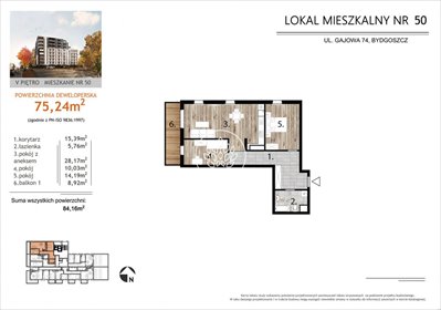 mieszkanie na sprzedaż 75m2 mieszkanie Bydgoszcz, Bartodzieje Małe, Gajowa