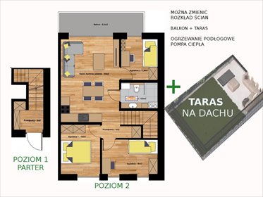 Narożny 4-pok. apartament z tarasem na dachu i prywatną klatką mieszkanie Kraków, Dębniki, Kliny, Spacerowa