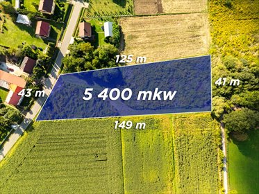 Działka 5400 m² z mediami i planem budowlanym działka Proszowicki