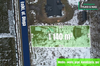 działka na sprzedaż 1140m2 działka Łojki