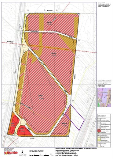 Działka inwestycyjna 22 950 m² w Częstochowie z mediami działka Częstochowa, Solna