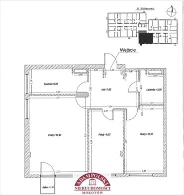 Przestronne 3 pokoje z balkonem, jasne, Wola, 56,7 m² mieszkanie Warszawa, Wola, Wronia