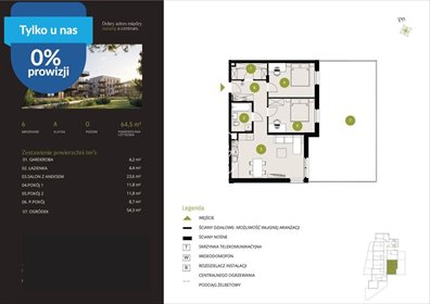 Polecam nowoczesne 3-pokojowe mieszkanie 64,5 m² w Bydgoszczy mieszkanie Bydgoszcz, Flisy, Mińska