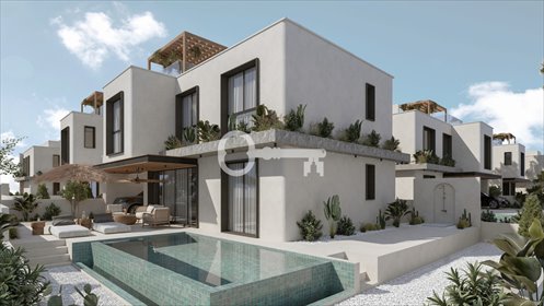 Nowoczesna japandi-willa z basenem i tarasem na dachu dom Ayia Napa, Ayia Napa
