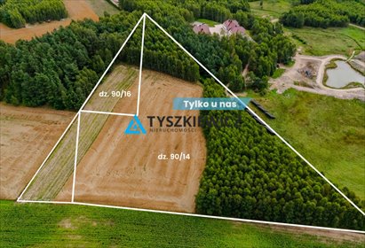 Urokliwa działka z widokiem na Kaszuby i jezioro Dąbrowskie działka Sikorzyno