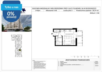 Sprzedam nowoczesne mieszkanie 26,38 m² na Bartodziejach mieszkanie Bydgoszcz, Bartodzieje Małe, Filmowa