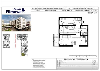 mieszkanie na sprzedaż 58m2 mieszkanie Bydgoszcz, Bartodzieje Małe, Filmowa