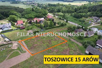 Widokowa działka budowlana 1502 m² z mediami, Toszowice działka Toszowice