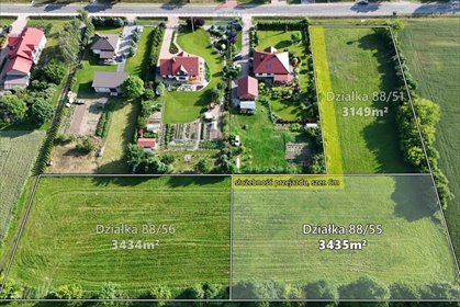 Działka 3435 m2 z widokiem na pola, w trakcie warunków zabudowy działka Łaziska