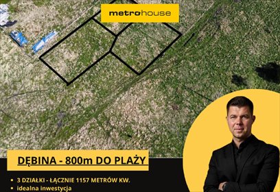 działka na sprzedaż 1157m2 działka Dębina, Łąkowa