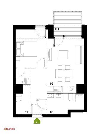 mieszkanie na sprzedaż 44m2 mieszkanie Katowice, Raciborska