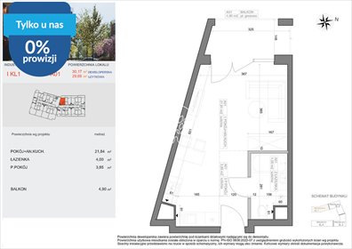 Unikalny narożny apartament 29,69 m² z balkonem w Bocianowie mieszkanie Bydgoszcz, Bocianowo, Pomorska