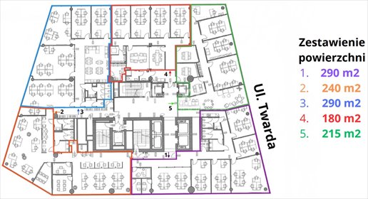lokal użytkowy na wynajem 290m2 lokal użytkowy Warszawa, Śródmieście, ul. Twarda