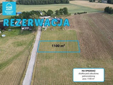 działka na sprzedaż 1100m2 działka Robakowo, Rycerska