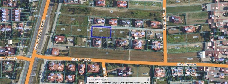 Działka 1035 m² pod zabudowę jednorodzinną, Wilanów działka Warszawa, Wilanów, Powsin, Waniliowa