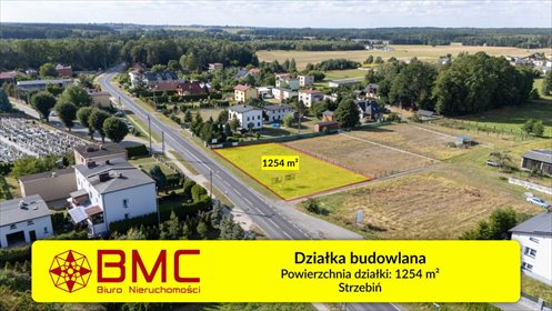 działka na sprzedaż 1254m2 działka Strzebiń, Lubliniecka