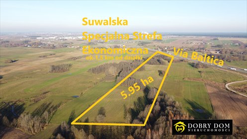 Działka inwestycyjna 5,95 ha pod magazyn polecam działka Suwałki